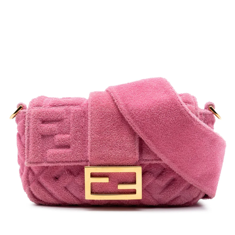 Pre-Owned Embossed Velvet Baguette