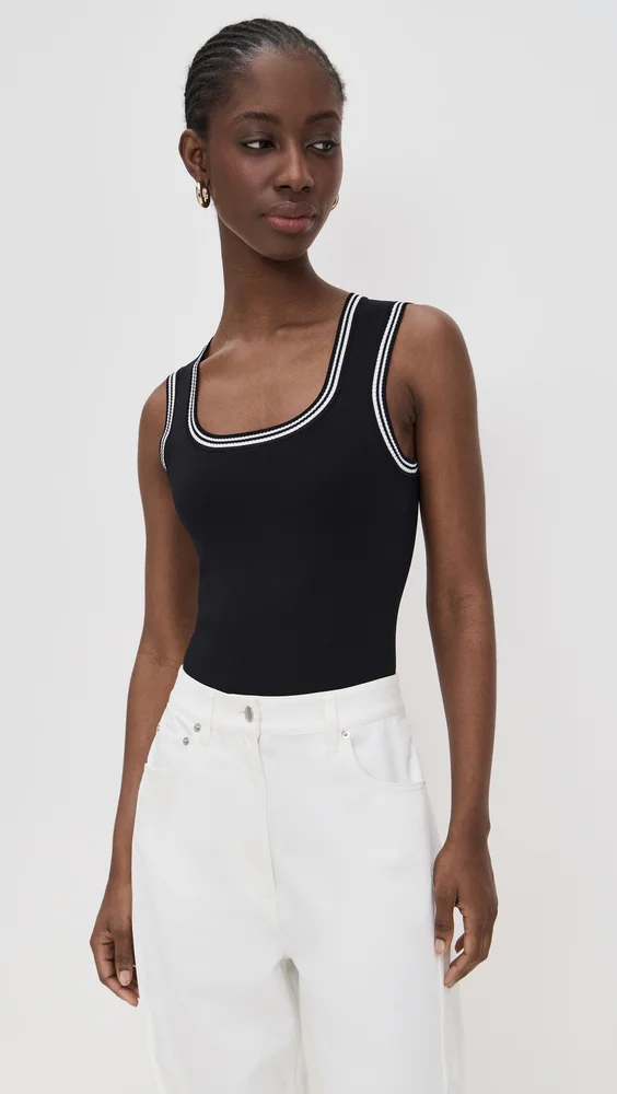 Ringer Square Neck Tank Bodysuit