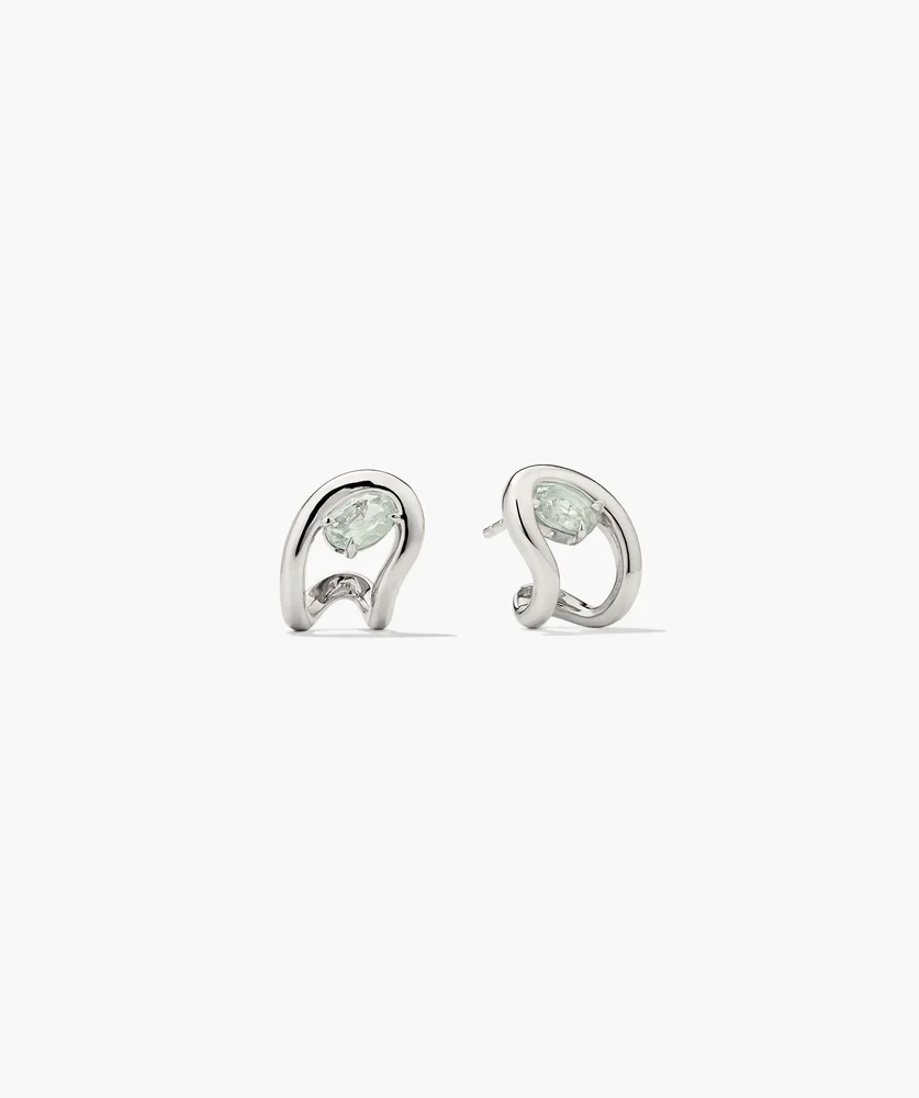 Organic Dôme Curve Gemstone Huggies