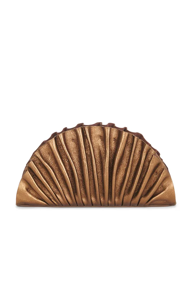 Carolyn Clutch - Suede Caramel with Black