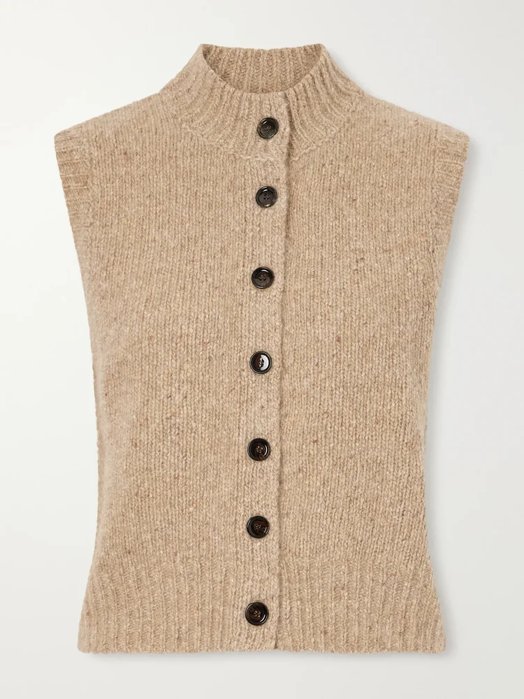 Button-down cashmere vest