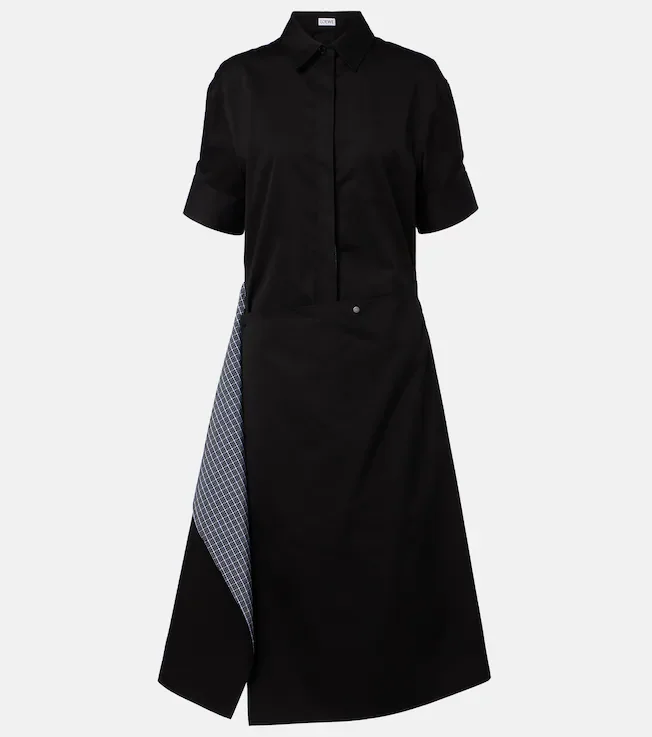 Deconstructed gabardine shirt dress