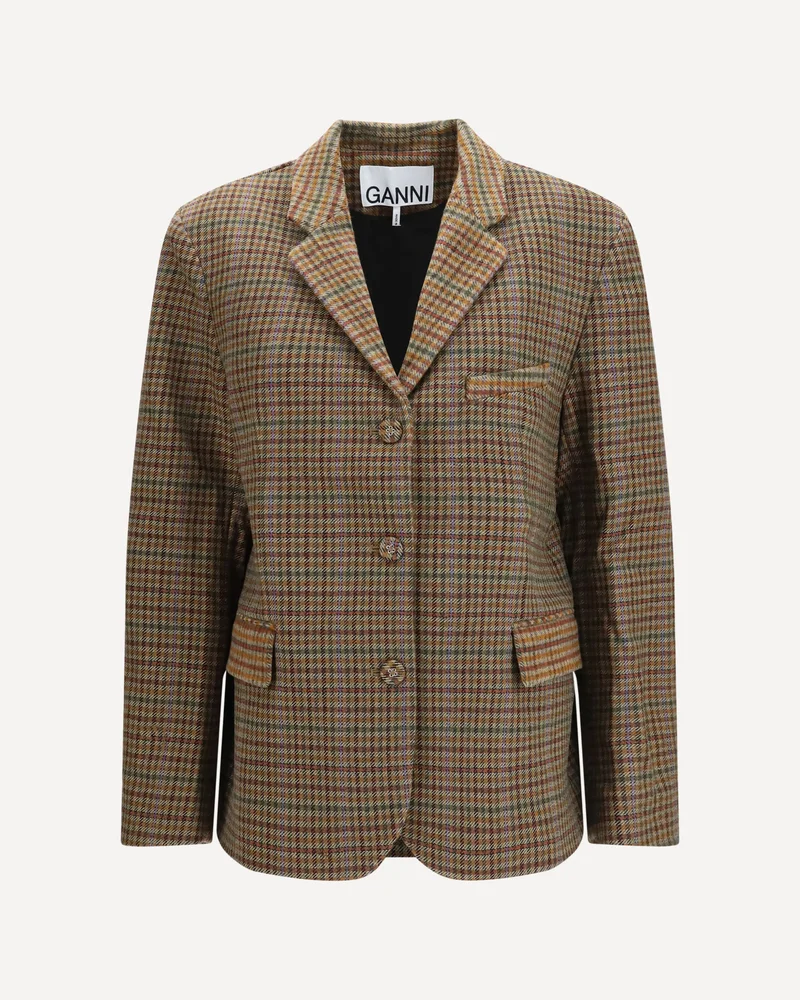 Checked twill Blazer (GANNI)