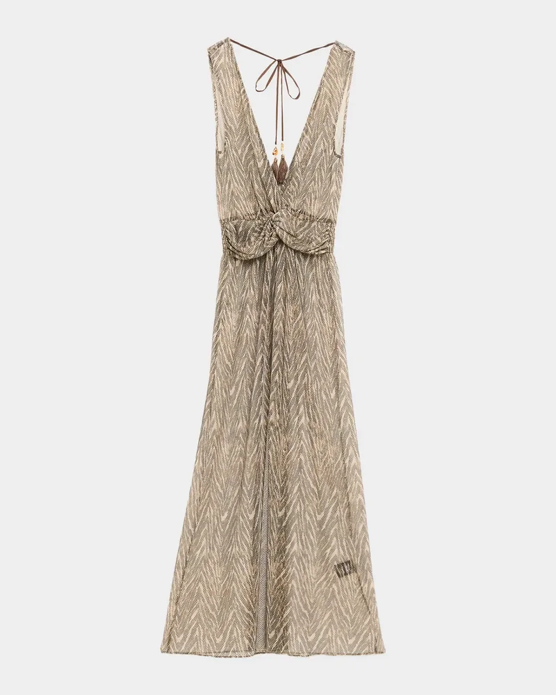 Sahana Zebra Sheer Coverup Maxi Dress