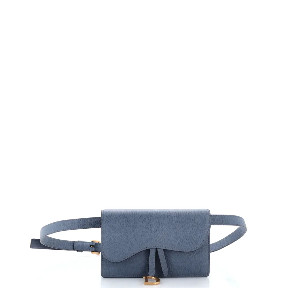 Dior Saddle Rectangular Belt Bag Leather, Blue