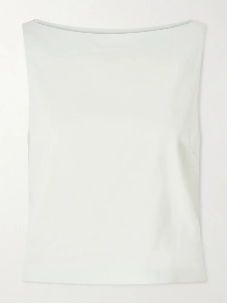 Linen-blend top