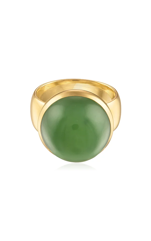 Single Vic Wide Jade Ring