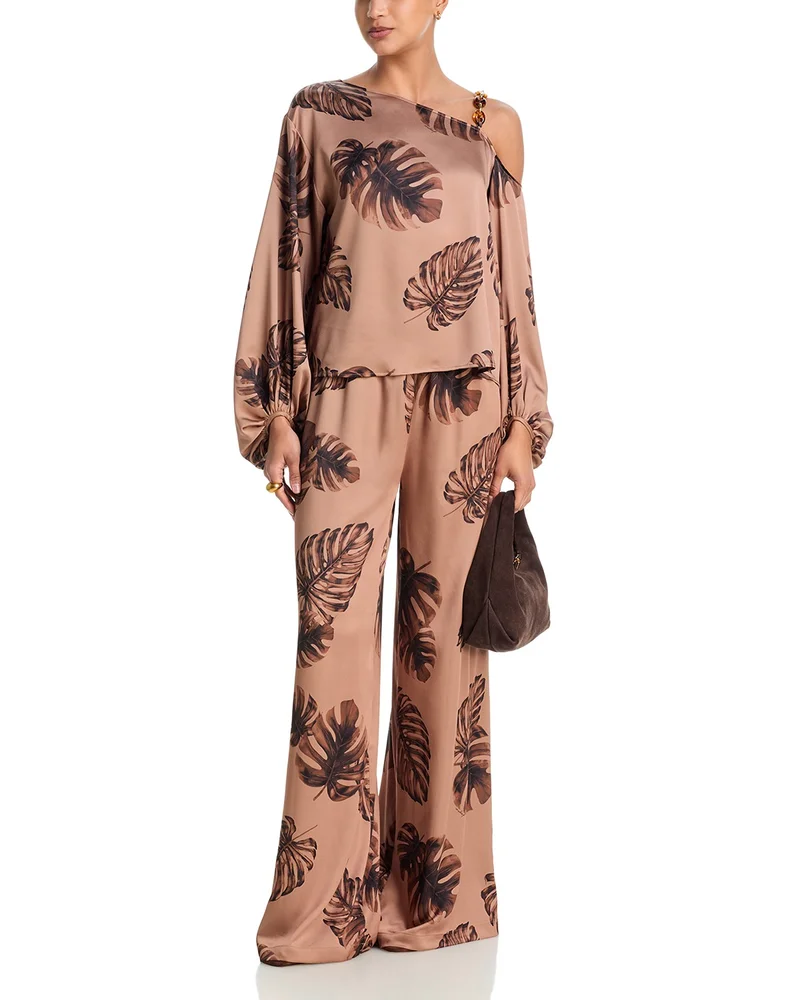 Asami Chain One Shoulder Blouse & Lillian Wide Leg Pants