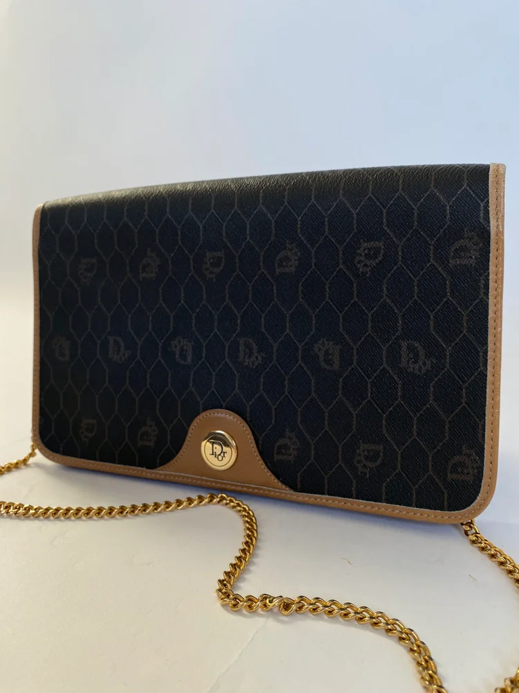 Vintage Two Way Dior Honeycomb Canvas Bag
