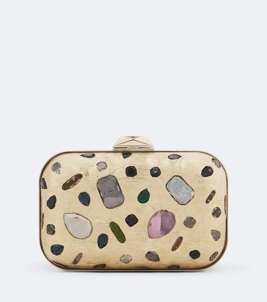 Cloud crystal-embellished clutch