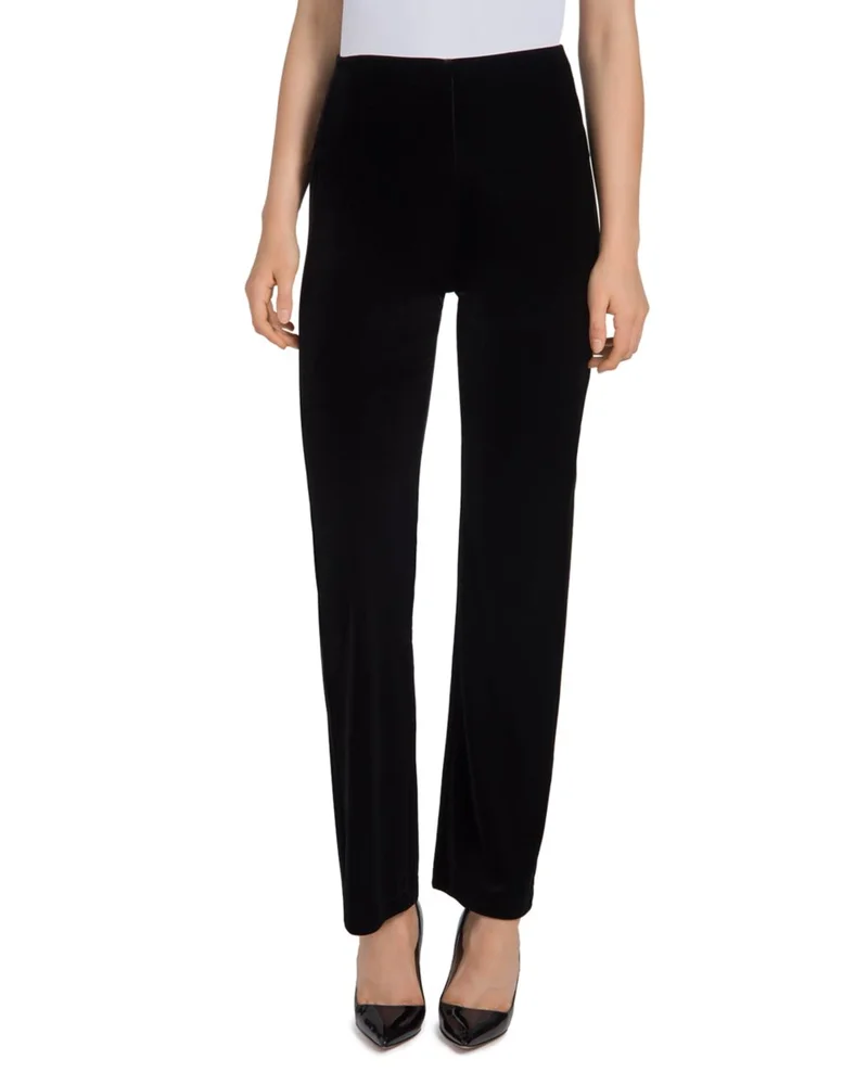 Velvet Straight-Leg Pants