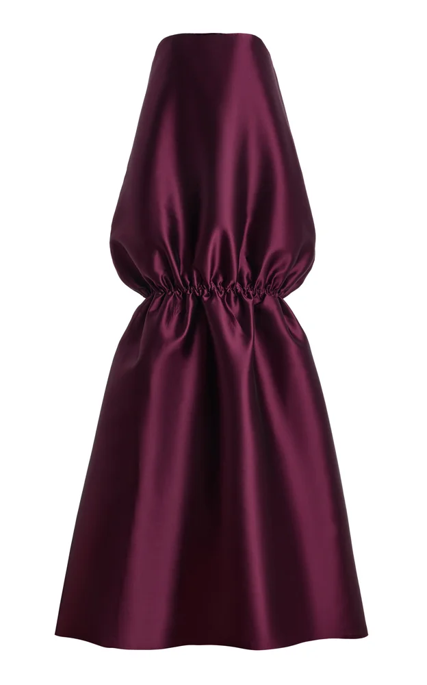 Exclusive Riedel Satin Flounce Gown