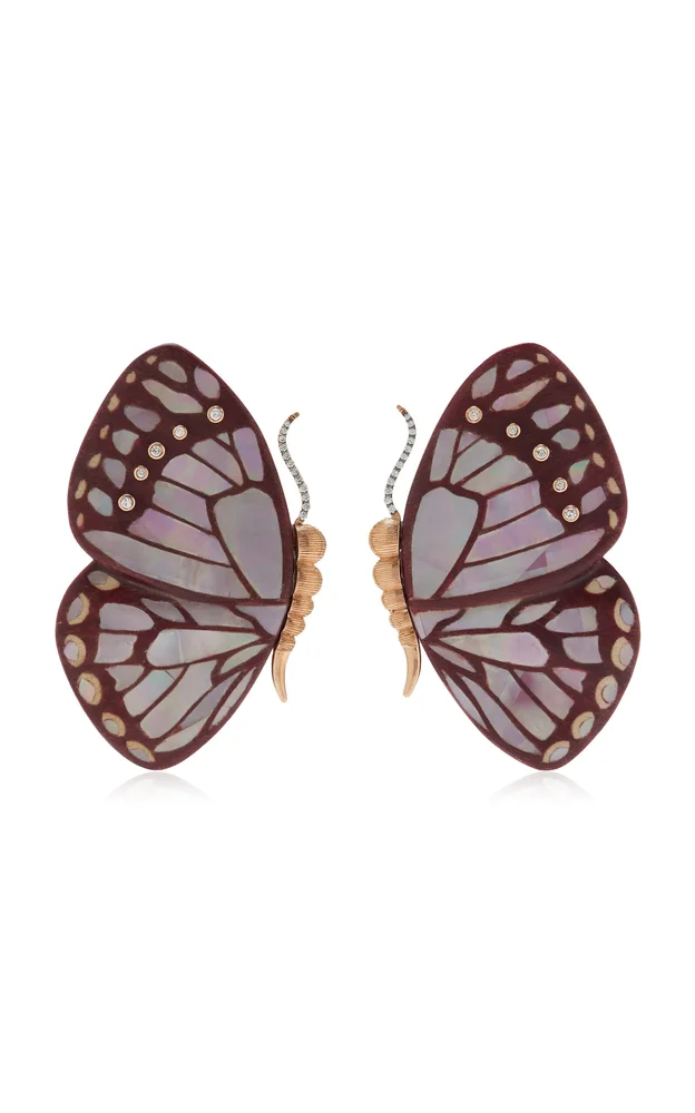 Marquetry Butterfly Earrings