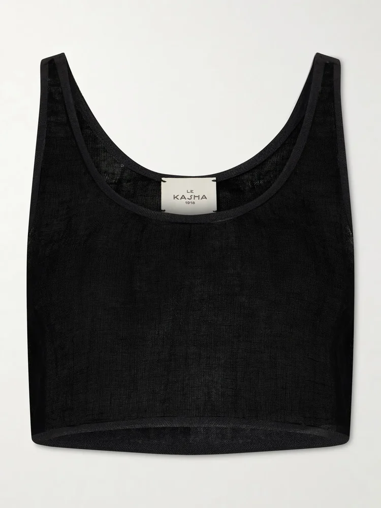 Tahta cropped linen top
