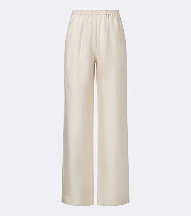 Alera silk twill wide-leg pants