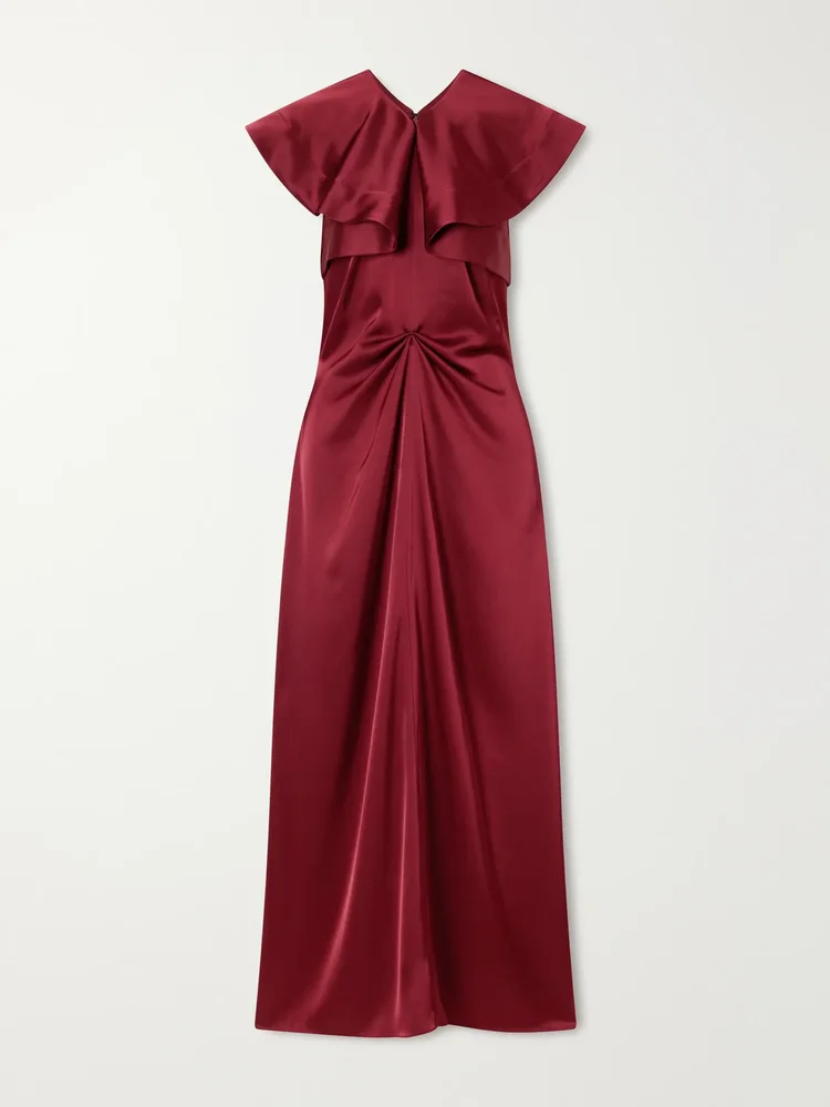 Alix gathered satin maxi dress