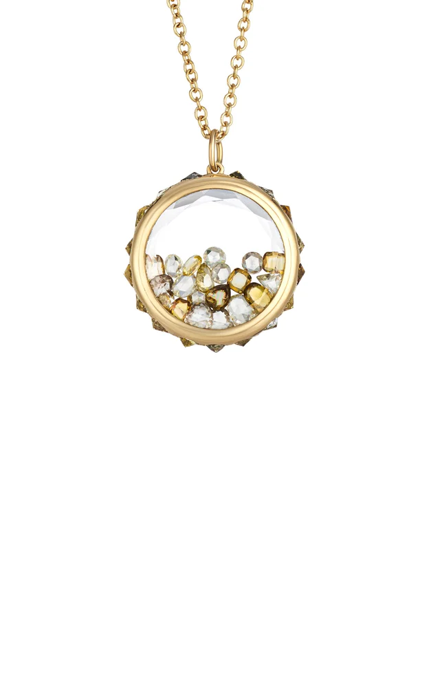 Antique 18k Yellow Gold Rose-Cut Diamond Necklace
