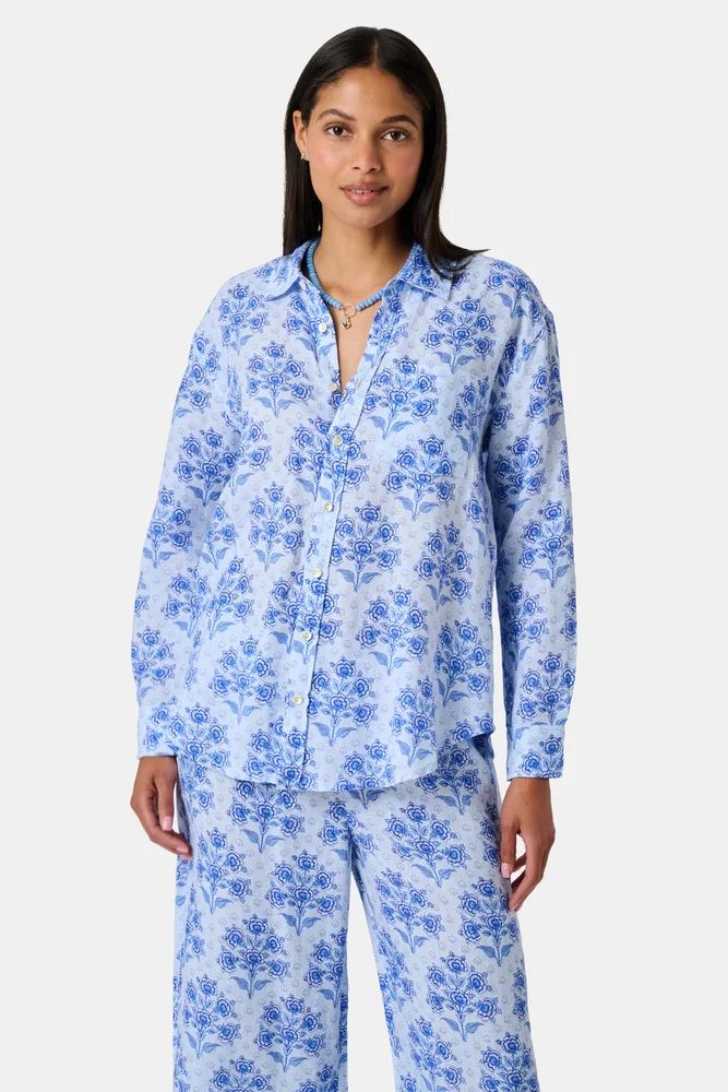 Indigo Garden Boyfriend Shirt