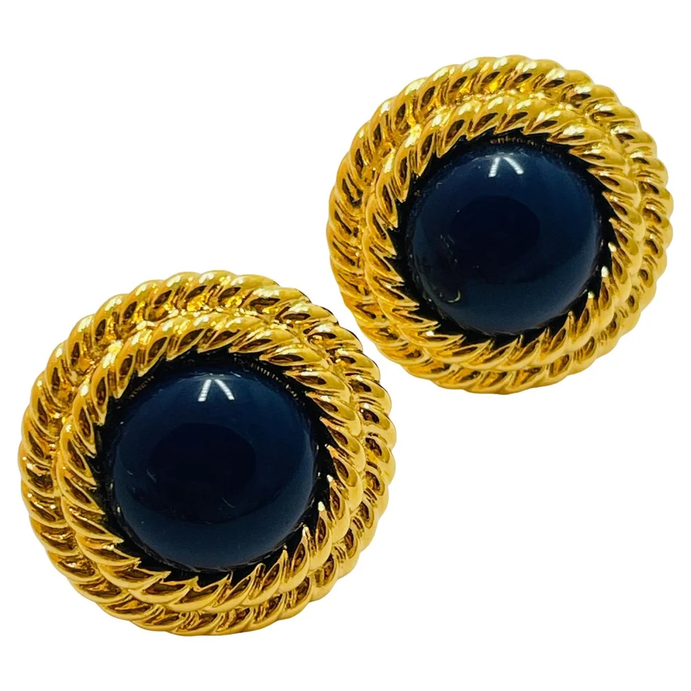 Vintage Napier gold clip on earrings