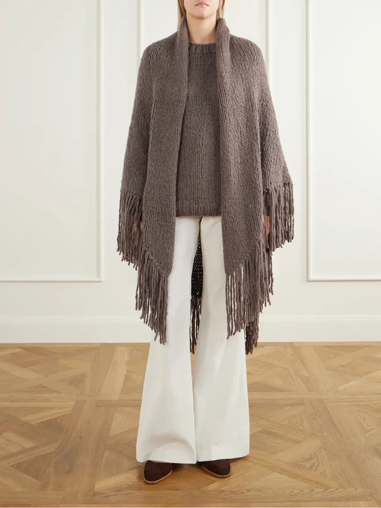 Lauren fringed cashmere wrap
