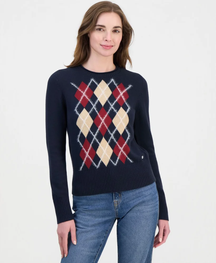 Crewneck Argyle Sweater