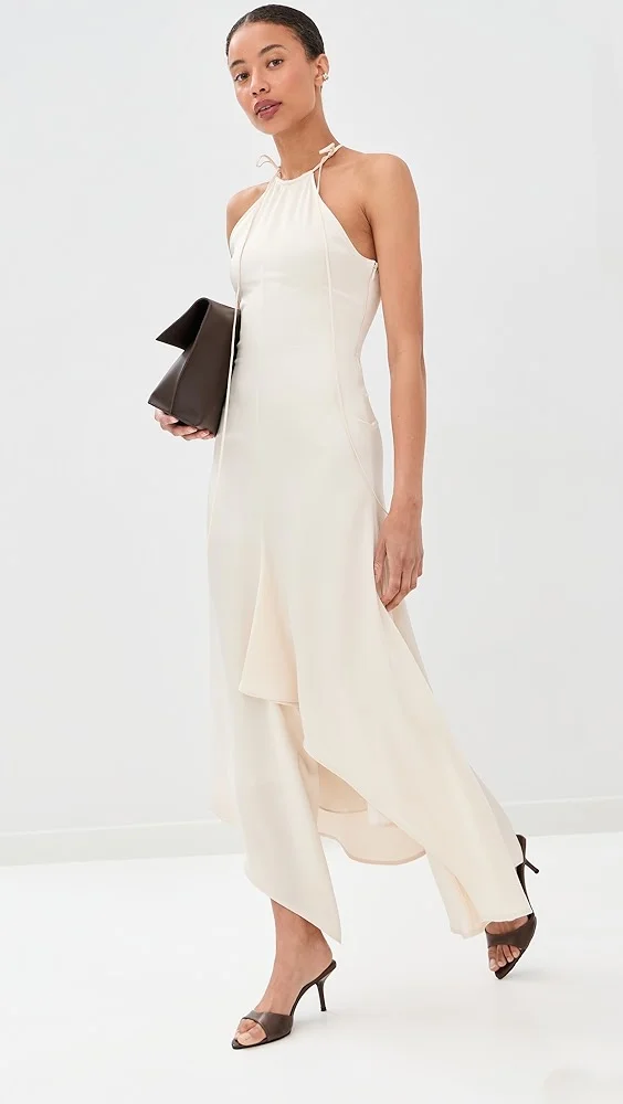 Halter Neck Draped Dress