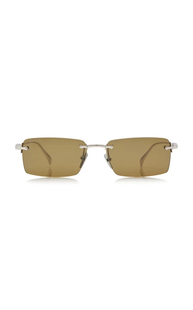 Square-Frame Metal Sunglasses