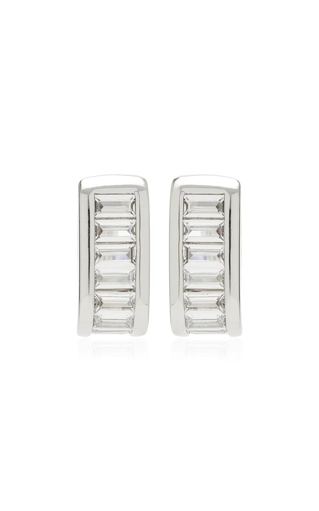 Crystal Baguette Huggie Earrings