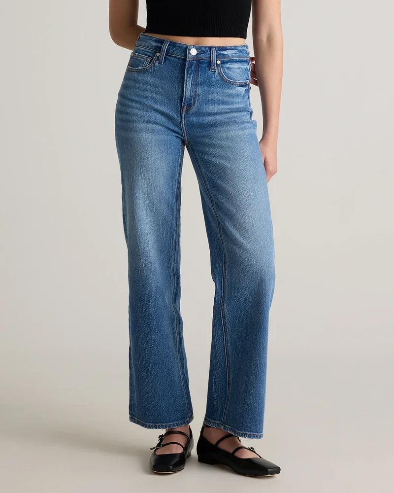 Bella Stretch Relaxed Straight Jeans in Atlantic Blue