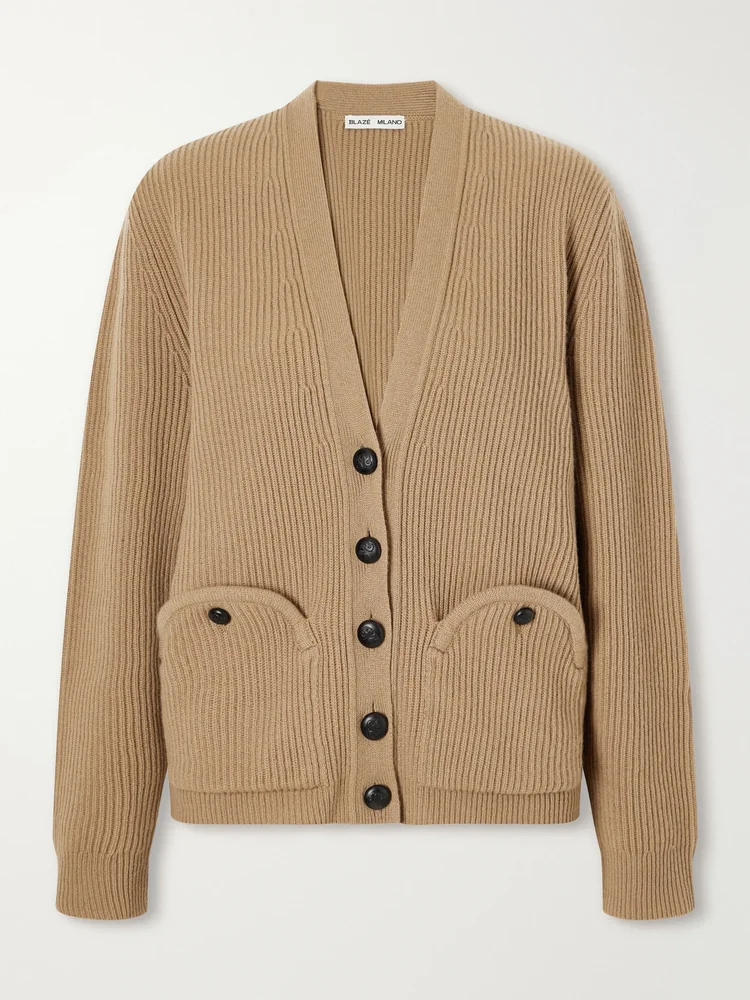 Highland Uda ribbed wool and cashmere-blend cardigan