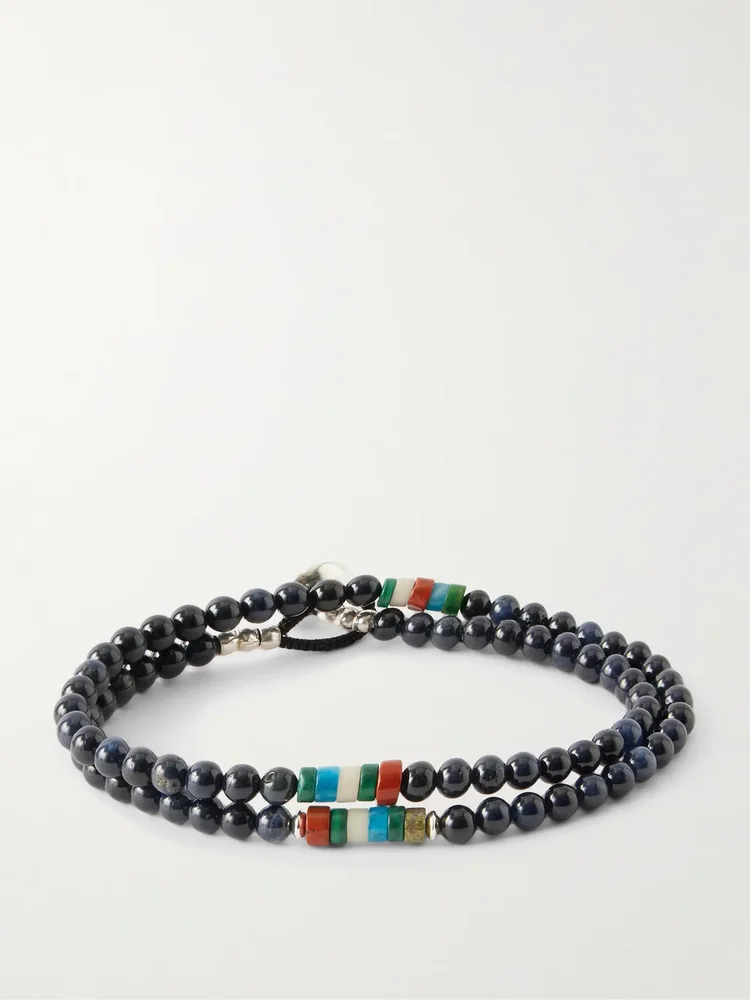 Sterling Silver Multi-Stone Beaded Bracelet