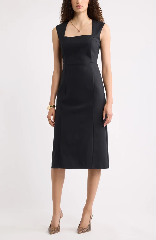 Square Neck Midi Dress