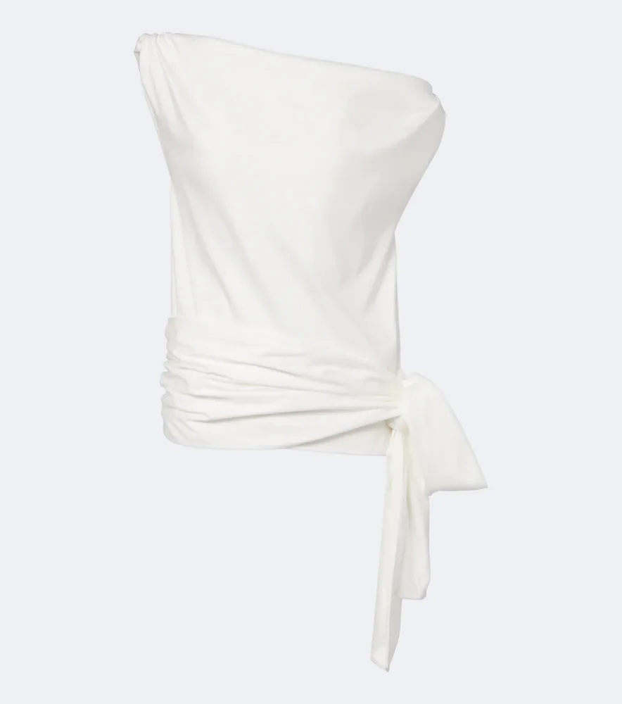 Zafira asymmetric cotton jersey top