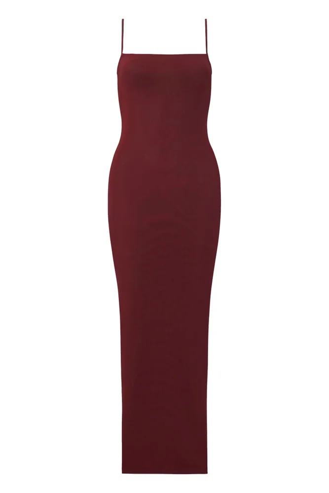 Provence Dress, Deep Burgundy Mesh