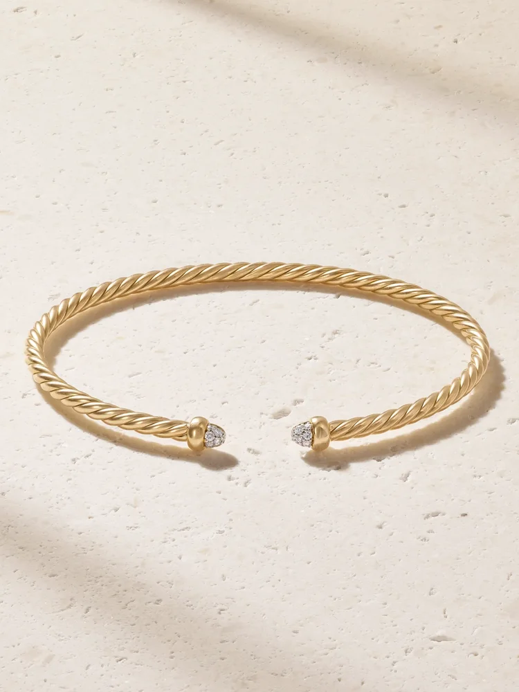 Cablespira® 18-karat gold diamond bracelet