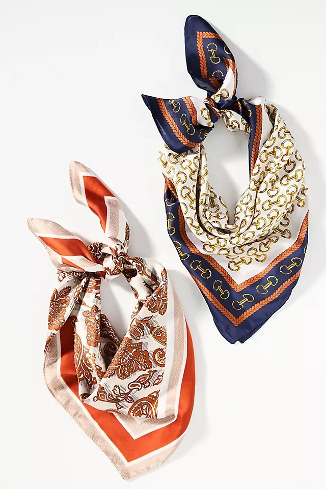 Patterned Hair Scarves, Set of 2
