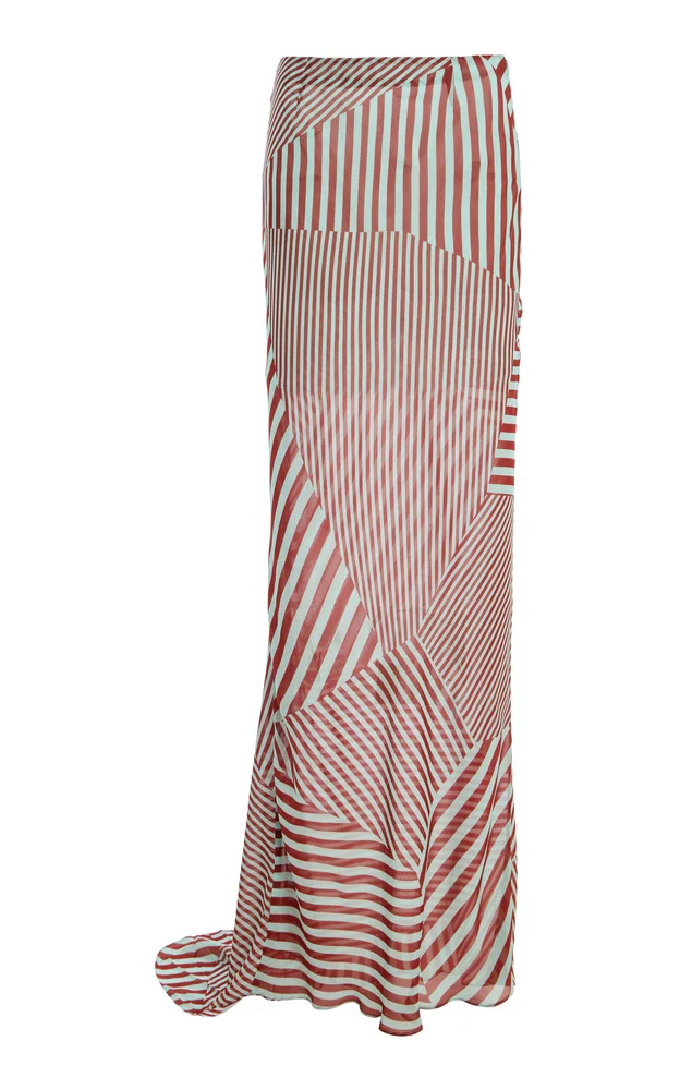 Exclusive La Isla Diosa Striped Chiffon Maxi Skirt
