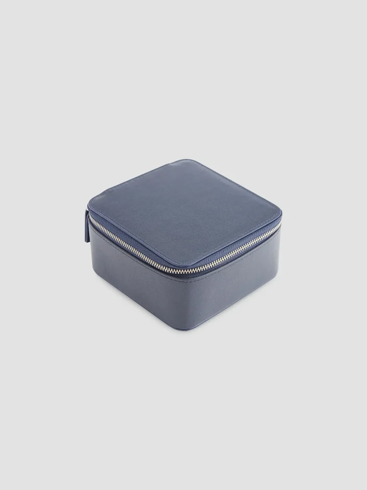 Zipper Leather Travel Jewelry Case
