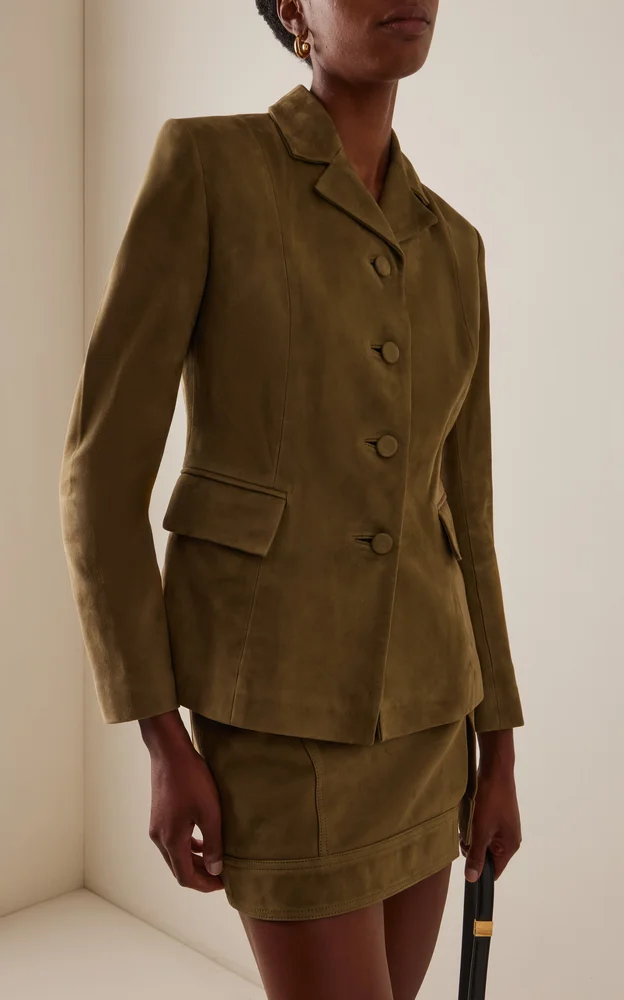 x Camille Charrière Vintage Suede Blazer