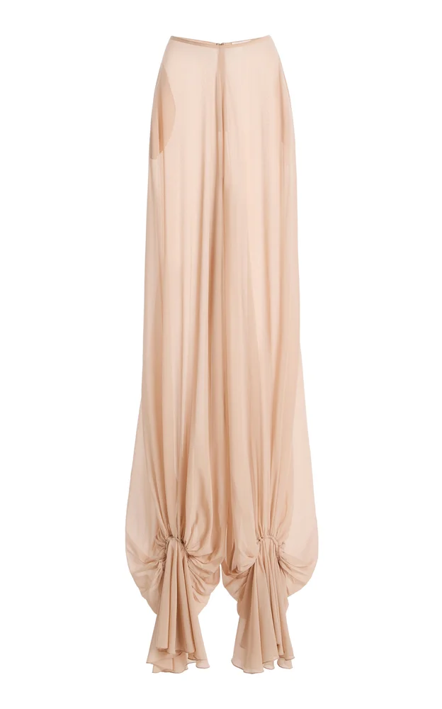Ceres Ruffled Silk Wide-Leg Pants