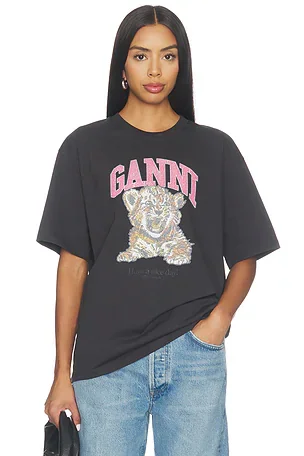 Heavy Cotton Jersey Tiger Caviar Tee