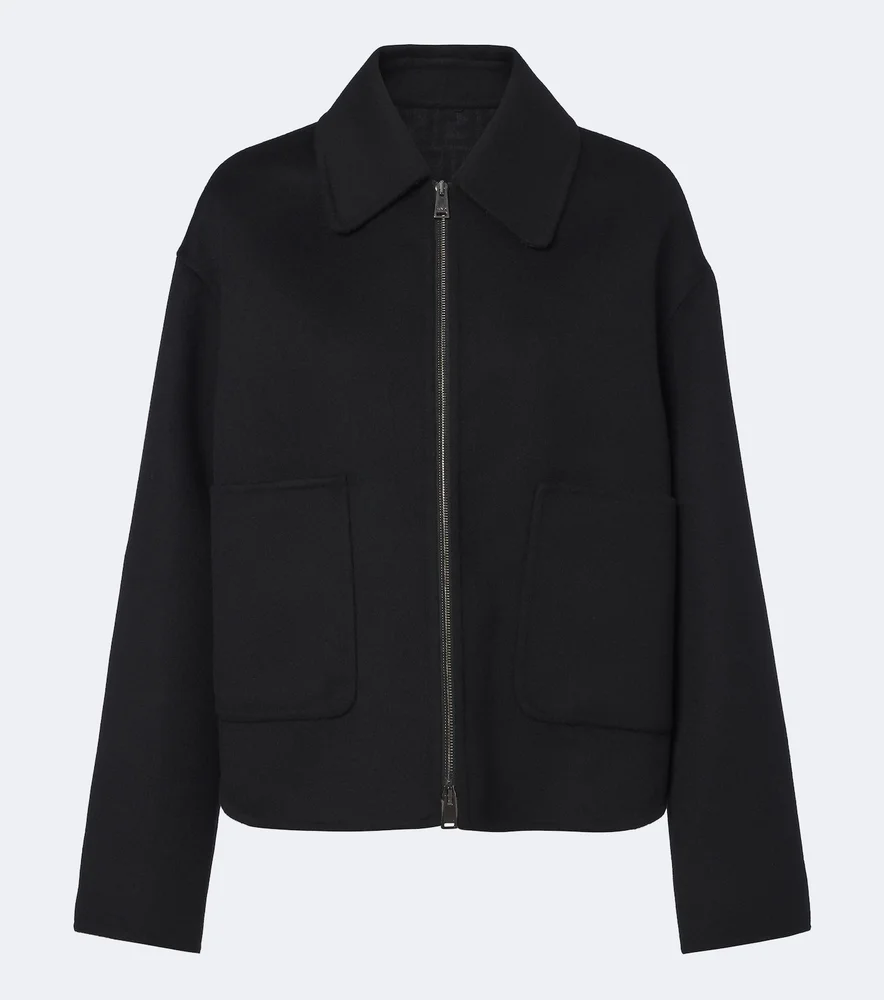 Wool and silk blouson jacket