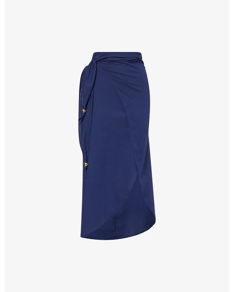 Winnie Draped Wrap-Front Cotton And Linen Skirt