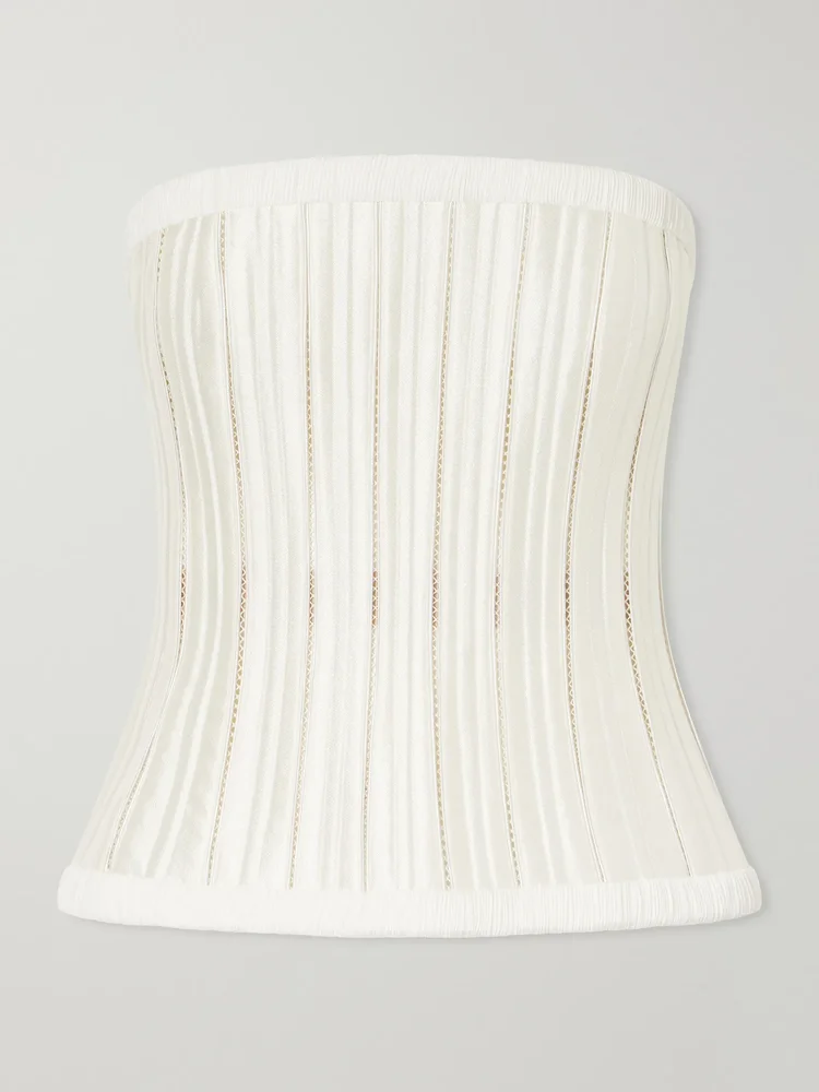 Ivy cotton-blend twill bustier top