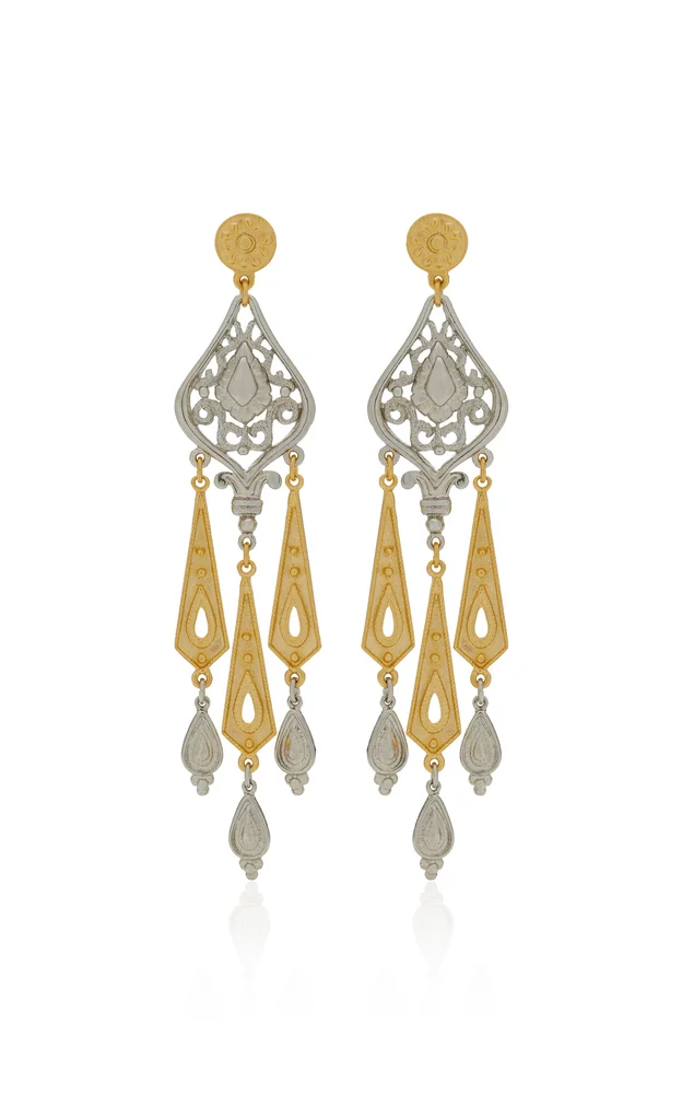 Exclusive La Isla Two-Tone Chandelier Earings