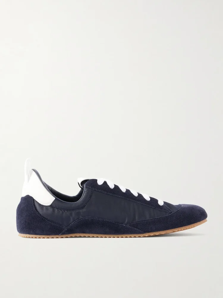 Sacchetto leather and suede-trimmed shell sneakers