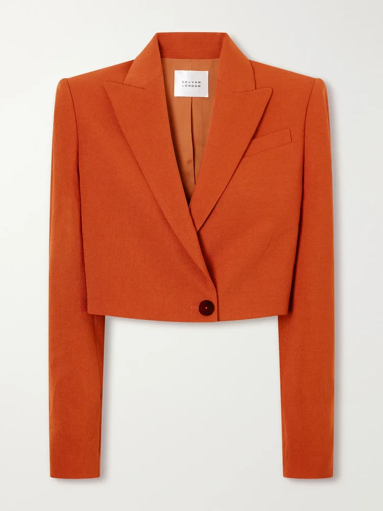 Cropped crepe blazer