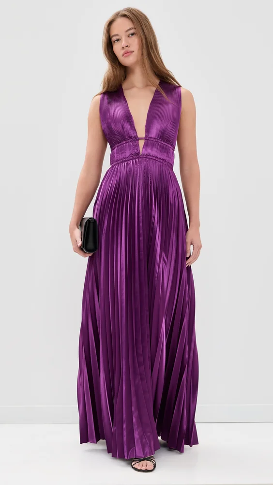 Lena Sleeveless Satin Gown