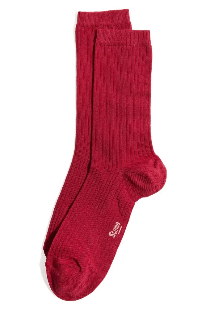 Cotton & Cashmere Blend Crew Socks
