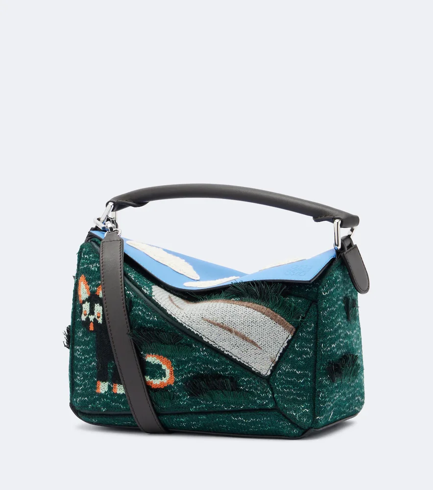 x Louis Wain Futurist Cat Puzzle top-handle bag